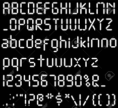 Numbers and letters set for a digital watch and other electronic devices. Digital Font Alarm Clock Letters Numbers And Letters Set For Royalty Free Cliparts Vectors And Stock Illustration Image 96296360