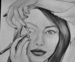Drawing Of A Girl Drawing Her Own Eye Wow Cool Pictures To Draw Pictures To Draw Hipster Drawing
