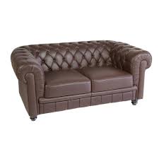 Simili cuir, boutons en simili cuir, hêtre et mousse • couleur: Canape Vintage De Type Chesterfield En Simili Cuir Marron Chocolat Matelasse