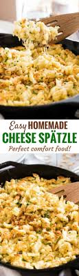 Cheese Spaetzle Kasespatzle Is The German Version Of Mac And Cheese Made With Homemade German Egg Noodles And Emmental Cheese Speatzle Recipe Food Recipes