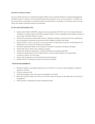 Aml compliance officers and mlros must make sure that the business activities of the organisation are carried out within a regulatory framework. Assistant Compliance Officer Job Description Templates At Allbusinesstemplates Com
