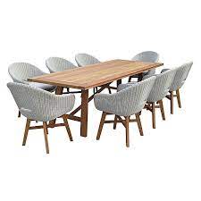 Kariah 9 Piece Outdoor Dining Set By Nova Caeli Zanui Outdoor Dining Furniture Timber Dining Table Beautiful Outdoor Furniture