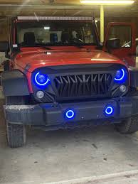 Jeep Wrangler With Blue Halos Jeep Wrangler Jeep Wrangler Accessories Blue Headlights