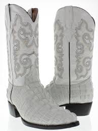 Black And White Cowboy Boots Mens Men S Off White Crocodile Tail Design Leather Cowboy Boots J Toe Boots Cowboy Boots Boots Men