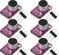 6 Pieces Electret Microphone Amplifier Module MAX4466 Adjustable Gain Blue  Breakout Board