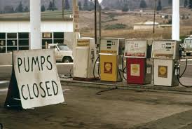 Gas Station With Closed Pumps Along Interstate Route 5 In Oregon Sept.  1973. History - Item # VAREVCHISL031EC224 - Posterazzi