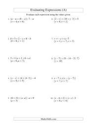Evaluating Five Step Algebraic Expressions With Three Variables A Algebra Worksheet Algebraic Expressions Evaluating Expressions Math Expressions