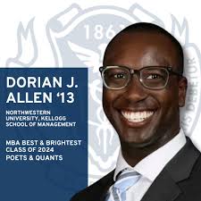 Congratulations to Dorian J. Allen '13 for being recognized as one of the  2024 Best & Brightest MBA from Poets & Quants! “Dorian is a great example  of the kind of student
