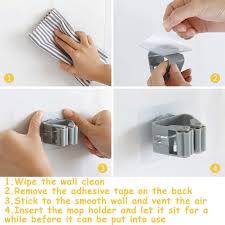 Great wall mount broom holder. Besyzy Device Holder 6 Pieces Self Adhesive No Drilling Holder Wall Mount Quick Release Broom Holder Tidy Organiser Wall Rack Home Garden Store System Attachments Arcadiawinds Com