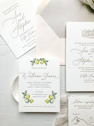 Italy Destination Wedding Letterpress Invitation Suite Rebecca Green Design Lemon Wedding Invitations Bespoke Wedding Invitations Wedding Invitations