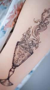 Smoke In The Glass Temporary Tattoo Sticker Illustrative Tattoo Flash Tatouage Temporaire Vase Tattoo Black Crystal Tattoo Arm Tattoo Ideas Crystal Tattoo Arm Tattoo Tattoos