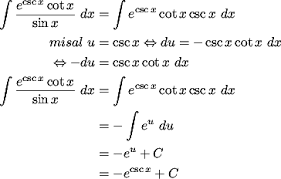 Integral Substitusi Fungsi Eksponen Trigonometri