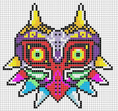 Zelda Majora S Mask Sprite Grid Pixel Art Pattern Pixel Art Grid Pixel Art