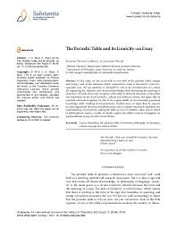 Pdf The Periodic Table And Its Iconicity An Essay Alexander Maar And Juergen Maar Academia Edu