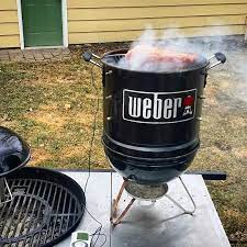 Mini Smoker Made With Smokey Joe Weber Grill And A Vasconia Pot