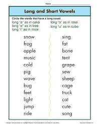 Long And Short Vowel Worksheet Phonics Worksheets Vowel Worksheets Short Vowel Worksheets Short Vowels