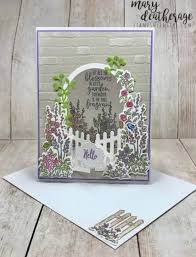 I Used The Stunning New Grace S Garden Stamp Set And Bundled Garden Gateway Dies To Make This Window Card For Free Ins Flower Cards Window Cards Floral Cards