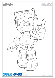 Amy Rose Coloring Page From Sonic Channel Rose Coloring Pages Hedgehog Colors Sonic Birthday