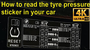 How To Read The Tyre Pressure Sticker In Your Car Detailed
