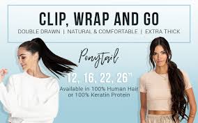 Ribbon ponytail one piece straight clip in hair extensions hair accessories yu. Zala Clip In Ponytail Extensions 12 16 22 26 Ponytail Hair Extensions