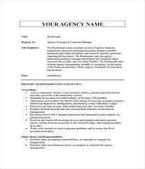 Sample bookkeeper job description for easy use. 21 Job Description Templates Free Word Pdf Documents Download