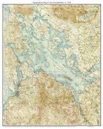 lake winnipesaukee 1928 custom usgs old topo map new hampshire