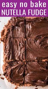If You Love Chocolate This No Bake Nutella Fudge Will Be Your New Best Friend Just 5 Ingredients Rea Nutella Fudge Chocolate Dessert Recipes Nutella Recipes
