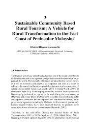 The tourism industry is generally regulated and rules with regard to best practices and lgbti individuals may face discrimination or even violence, especially in more conservative rural areas. Pdf Sustainable Community Based Rural Tourism A Vehicle For Rural Transformation In The East Coast Of Peninsular Malaysia Khairul Hisyam Kamarudin Academia Edu