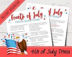 Fourth of july trivia questions multiple choice questions: July 4th Trivia Etsy