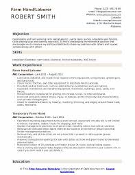 Farm Hand Resume Samples Qwikresume