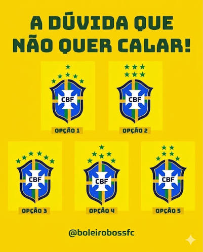 A DÚVIDA QUE NÃO QUER CALAR! ???** O hexa está vindo aí e a pergunta que  fica é: como deve ficar a disposição das estrelas no nosso escudo? +? ??  Opção 1