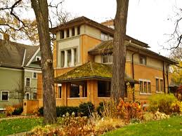 The rollin furbeck residence was constructed in 1897 of light tan brick and colored wood trim. Frank Lloyd Wright Buildings