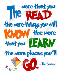 Dr Seuss Decor The More That You Read Printable Kid Print Playroom Art Reading Nook Art Reading Quote Reading Quotes Printable Kids Prints Seuss Quotes