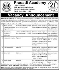 Teachers Few Job Vacancy In Nepal Prasadi Academy May 2019 Merojob Education Jobs Teacher Career Management