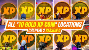 One of this week's purple coins can be found. All 10 Gold Xp Coin Locations In Fortnite Season 4 Where To Find Gold Xp Coin In Fortnite Season 4 Youtube