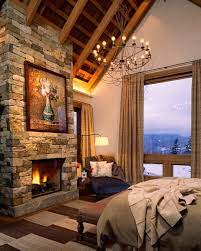 55 Spectacular And Cozy Bedroom Fireplaces Log Home Bedroom Rustic Master Bedroom Design Rustic Bedroom