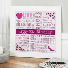 Archival front page news books, a memory journal to document life stories, and customized wall prints all make for unique 50th birthday gifts. Personalised 50th Unique Birthday Gifts For Her Chatterbox Walls