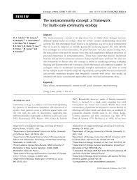 Pdf The Metacommunity Concept A Framework For Multi Scale Community Ecology