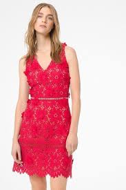 Lace Cocktail Dresses By Michael Kors Cocktail Dress Lace Lace Dress With Sleeves Red Lace Dress