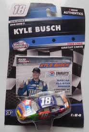 For 2018, nascar is trying to avoid that by making the cars run restrictor plates, which will slow them down and potentially bunch them up but it should keep the cars closer. 2018 Nascar Authentics Wave 2 Kyle Busch 18 M M S Carmel All Star 1 64 Diecast Nascarauthentics Toyota Nascar Diecast Kyle Busch Nascar