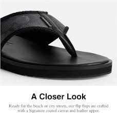 Coach Signature Flip-Flop, Charcoal/Black 2, 5 Uk: Amazon.Co.Uk: Fashion