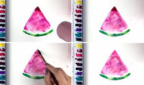 I just love this idea of using. Staying Cool On A Hot Summer S Day A Watermelon Watercolor Painting