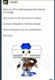 Tumblr Posts Lol This Is Hilarious Although I Admit That I Have Confused The Initials Ac For All Of These Before Homestuck Tumblr Funny Animal Crossing