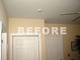 Before i could paint the walls i had to fix a few spots where the paint was puckered and loose. Crown Molding Photo Gallery Before And After Foam Crown Molding