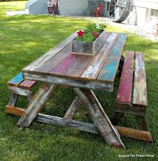 Pallet Picnic Table Pallet Picnic Tables Diy Picnic Table Painted Picnic Tables