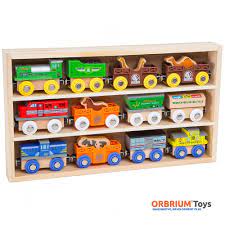 Amazon Com Orbrium Toys 12 Pcs Wooden Engines Train Cars Collection With Animals Farm Safari Zoo Wooden Animal Train Cars Toy Train Wooden Toy Train Toys