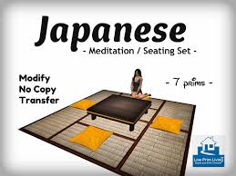 Mother with children meditating doing yoga. Second Life Marketplace Japanese Meditation Seating Set Living Room Furniture Zen Cushion