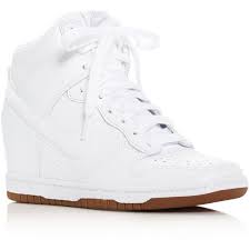 Nike Women S Dunk Sky Hi Essential Sneakers From Finish Line Nike Dunk Sky Hi Essential High Top Wedge Sneakers 120 Liked On Polyvore Featuring Shoes Sneakers High Top Wedge Sneakers Nike Wedges Nike Wedge Sneakers