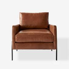 Modern living room design with modern leather chair. Gunnison Cognac Leather Chair Leather Chairs Bedroom Leather Side Chair Brown Leather Chairs
