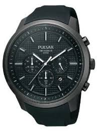 Pulsar 3 Hand Chronograph With Date Men S Watch Pt3205 Pulsar 91 98 3 Dial 3 Hands Chronograph Black Dial Military Time Watches Watches For Men Pulsar